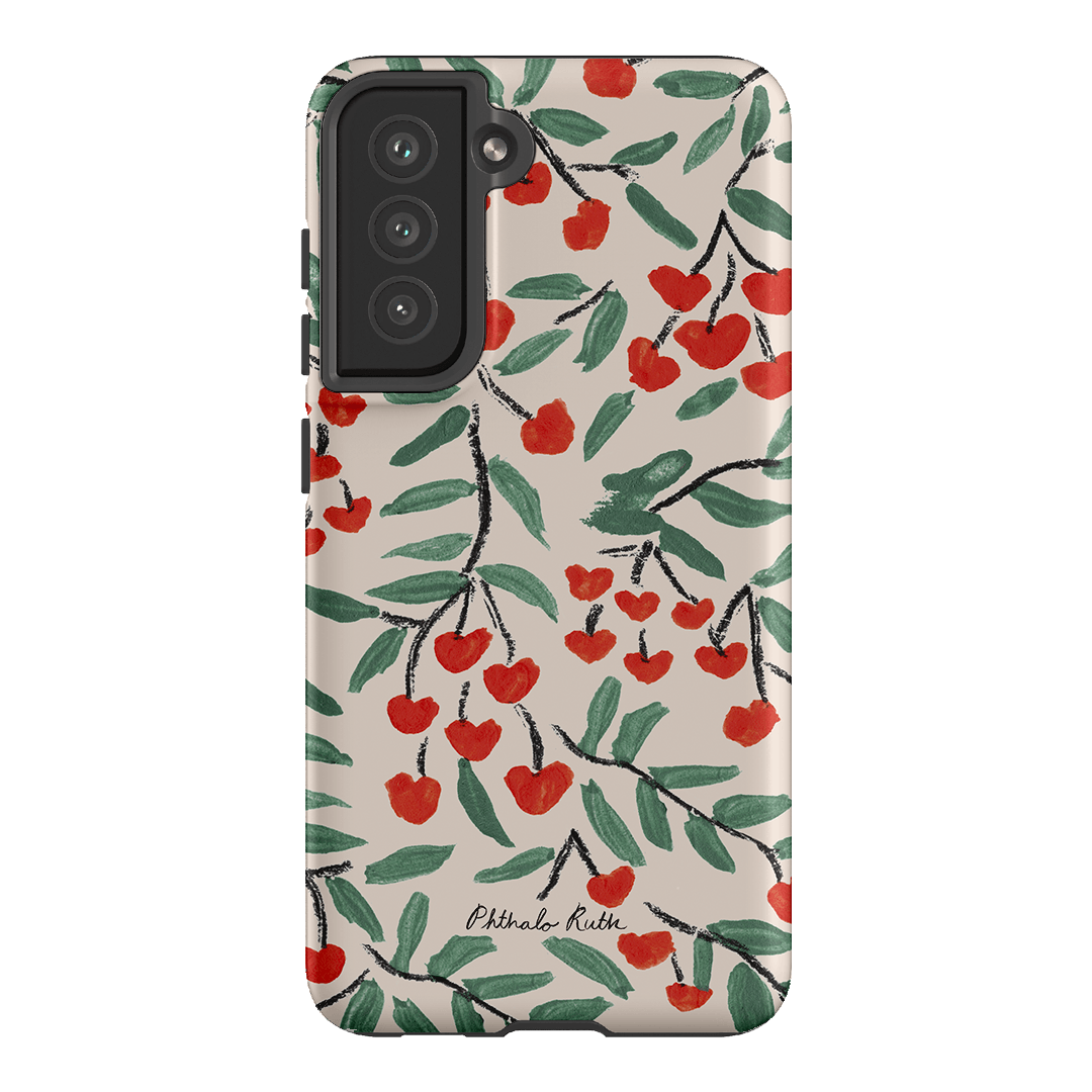 Cherry Love Printed Phone Cases Samsung Galaxy S21 FE / Armoured by Phthalo Ruth - The Dairy