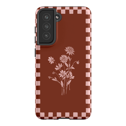 Dahlia Check Printed Phone Cases Samsung Galaxy S21 FE / Armoured by Typoflora - The Dairy