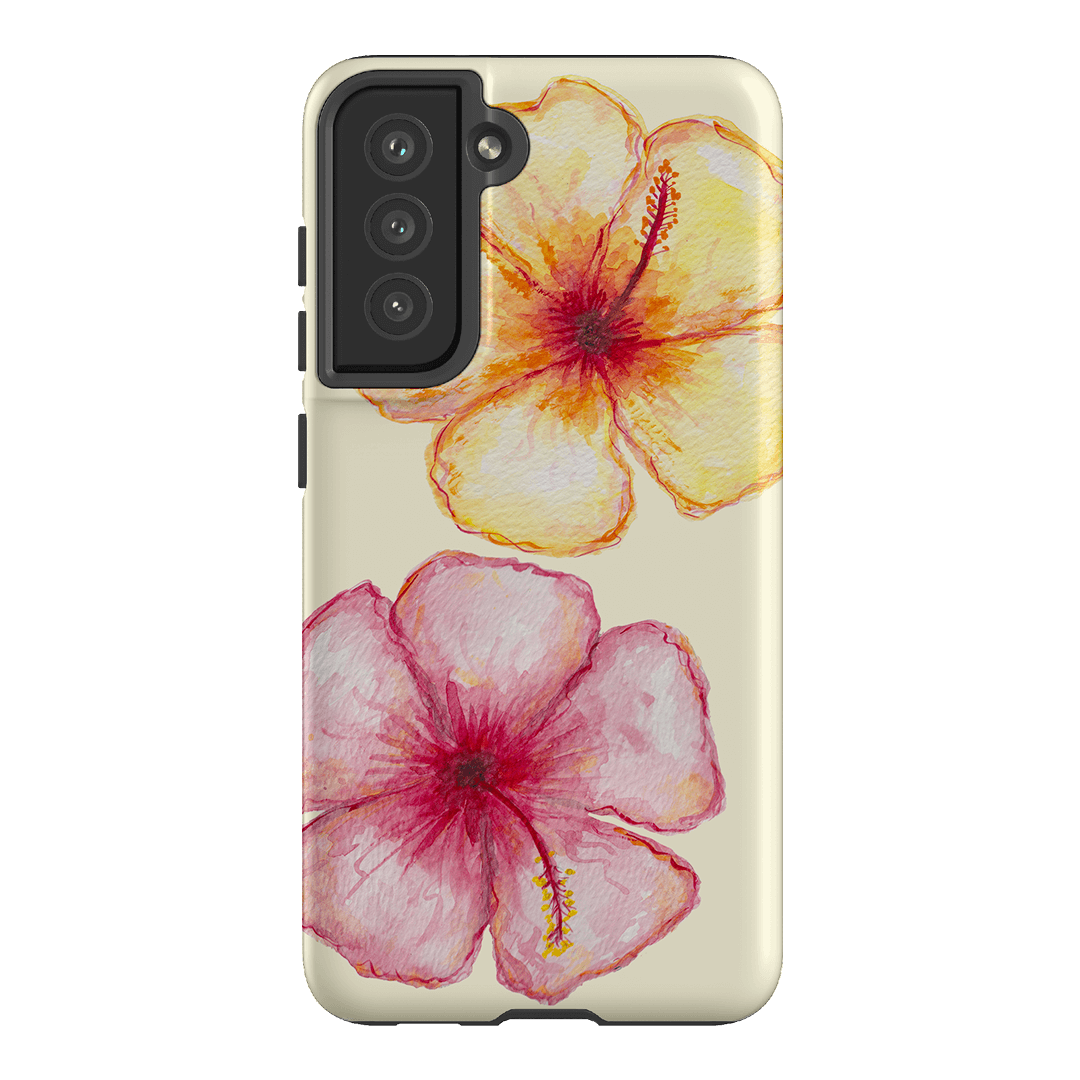 Hibiscus Flower Yellow Printed Phone Cases Samsung Galaxy S21 FE / Armoured by BG. Studio - The Dairy