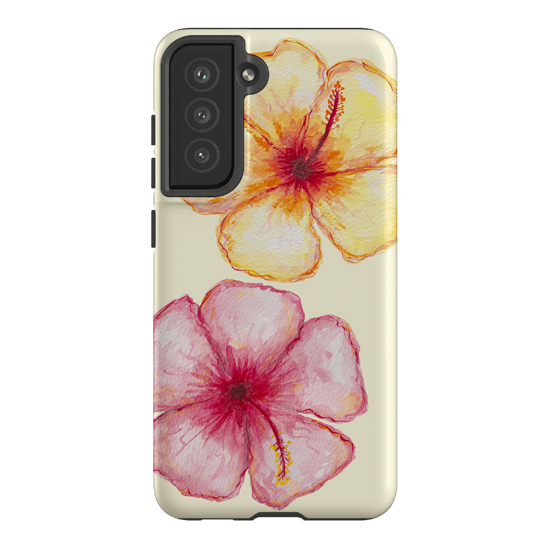 Hibiscus Flower Yellow Printed Phone Cases Samsung Galaxy S21 FE / Armoured by BG. Studio - The Dairy