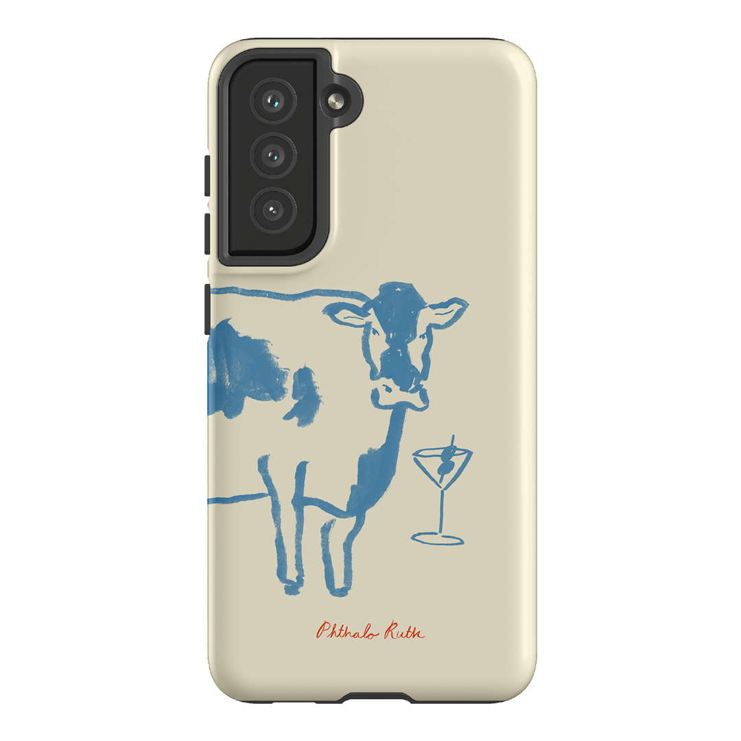 Mootini Blue Printed Phone Cases Samsung Galaxy S21 FE / Armoured by Phthalo Ruth - The Dairy