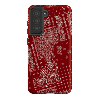 Paisley Crimson Printed Phone Cases Samsung Galaxy S21 FE / Armoured by The Dairy - The Dairy