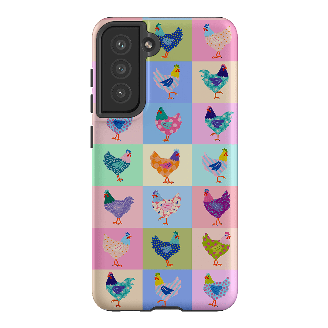 Pastel Chickens Printed Phone Cases Samsung Galaxy S21 FE / Armoured by Kayla Henley - The Dairy