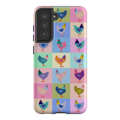 Pastel Chickens Printed Phone Cases Samsung Galaxy S21 FE / Armoured by Kayla Henley - The Dairy