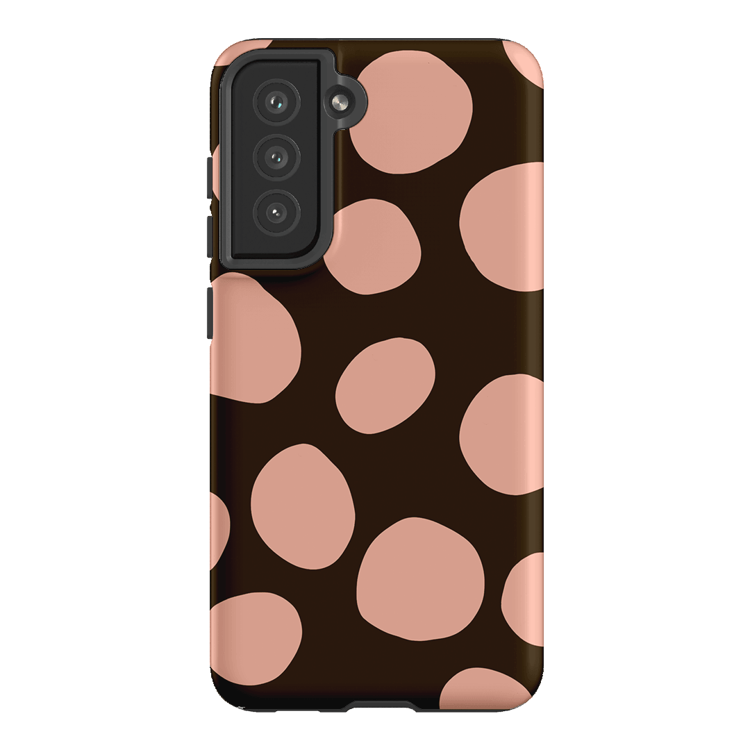 Pebbles Chocolate Pink Printed Phone Cases Samsung Galaxy S21 FE / Armoured by Veronica Tucker - The Dairy