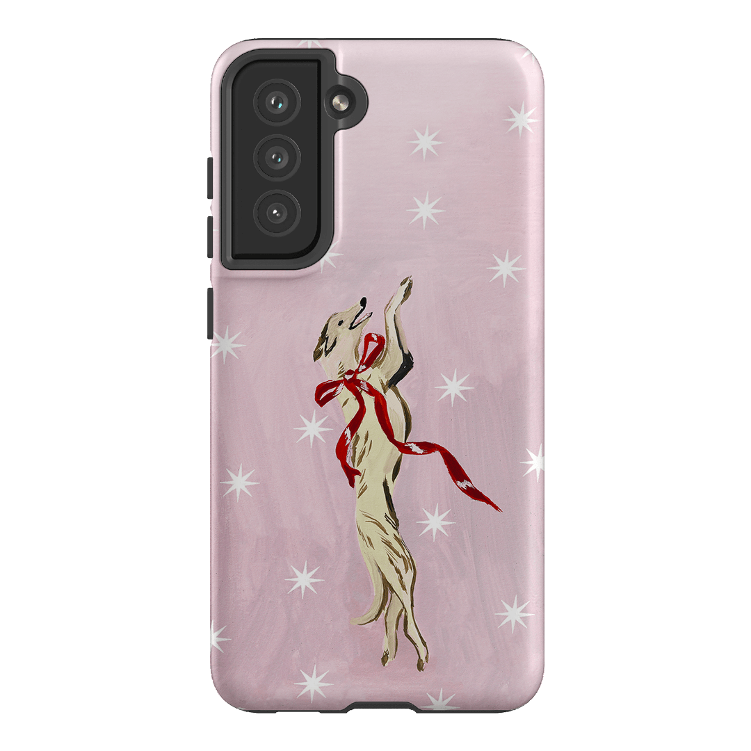 Pink Bow Hound Printed Phone Cases Samsung Galaxy S21 FE / Armoured by Lisa Hu - The Dairy