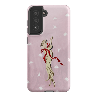 Pink Bow Hound Printed Phone Cases Samsung Galaxy S21 FE / Armoured by Lisa Hu - The Dairy