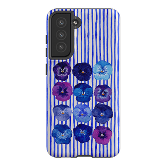 Striped Pansies Printed Phone Cases Samsung Galaxy S21 FE / Armoured by Kayla Henley - The Dairy
