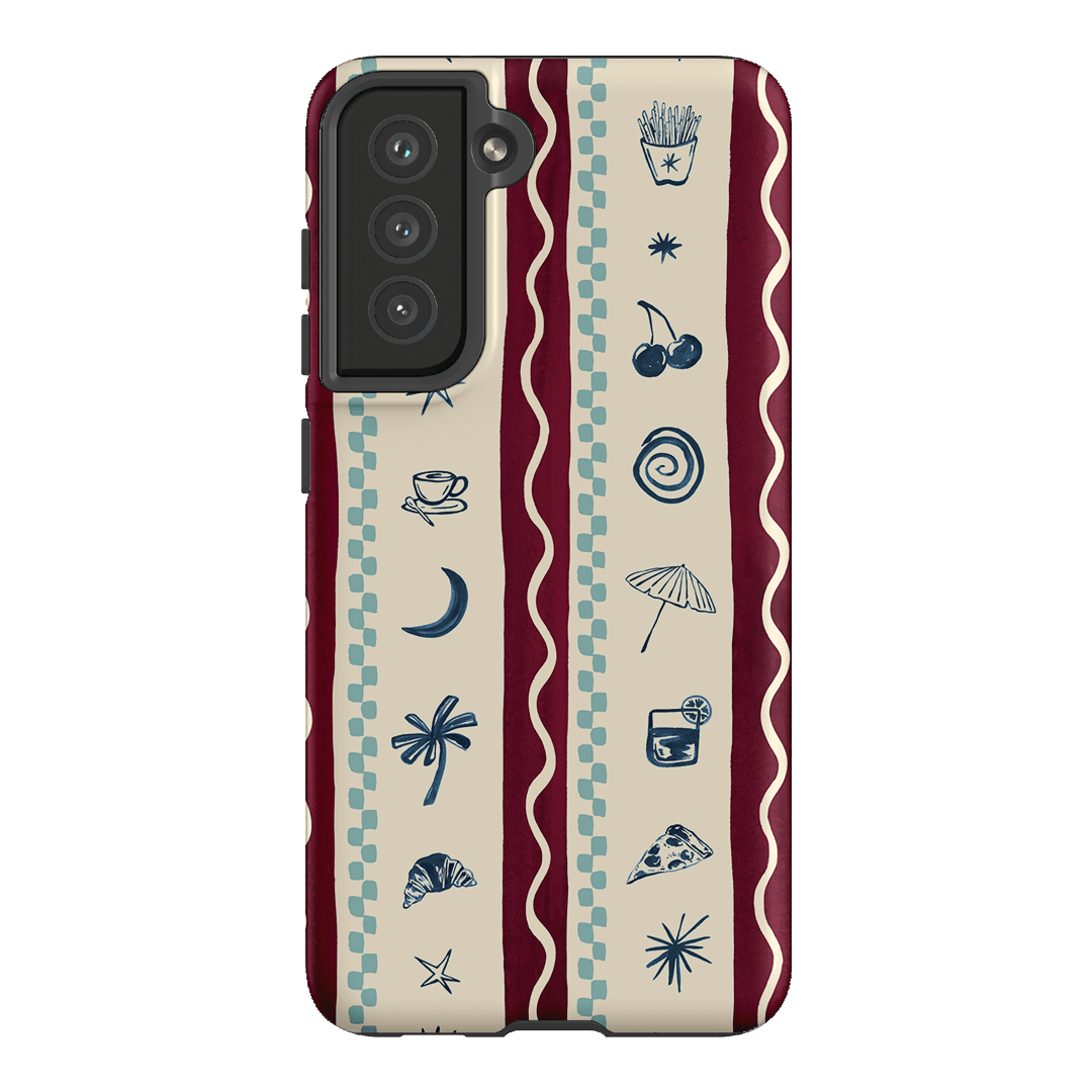 Summer Snacks Burgundy Printed Phone Cases Samsung Galaxy S21 FE / Armoured by Charlie Taylor - The Dairy