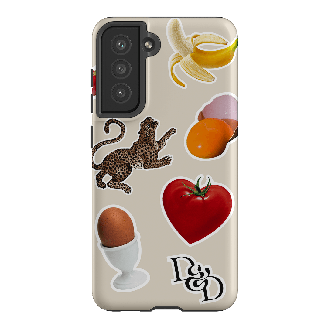 Sunday Stickers Cream Printed Phone Cases Samsung Galaxy S21 FE / Armoured by Desmond & Dempsey - The Dairy