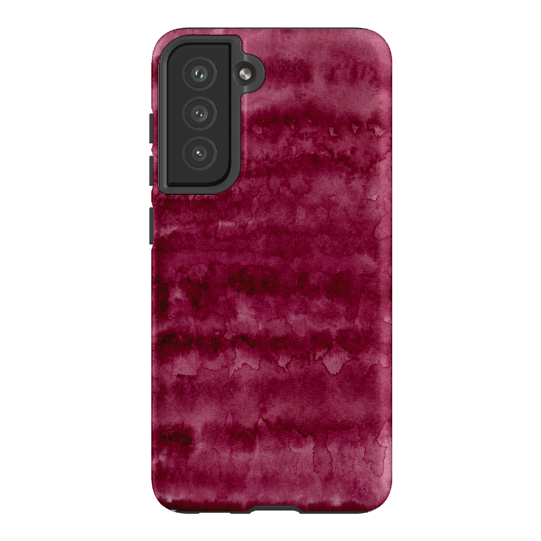 Watercolour Stripes Burgundy Printed Phone Cases Samsung Galaxy S21 FE / Armoured by The Dairy - The Dairy
