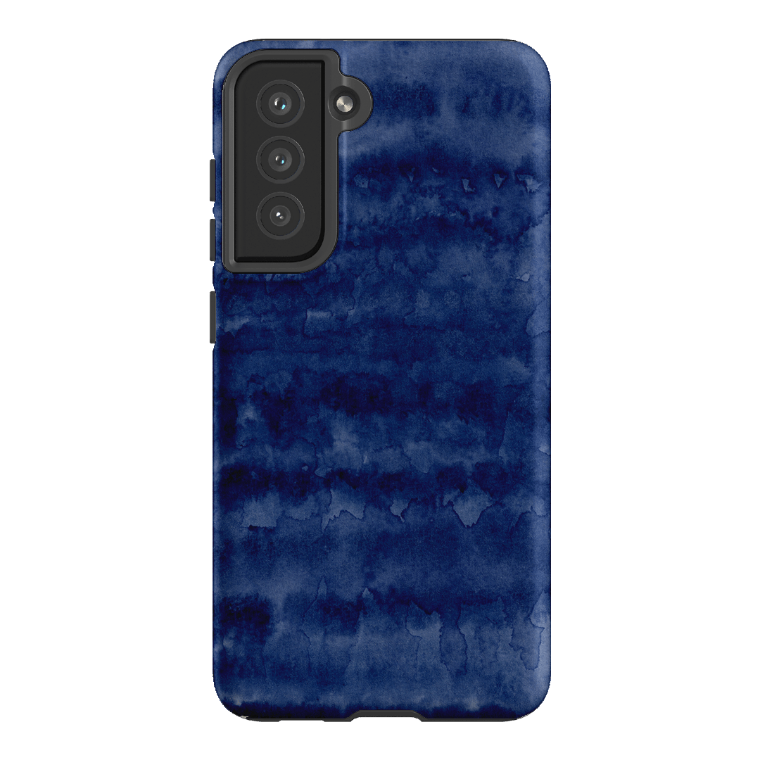 Watercolour Stripes Navy Printed Phone Cases Samsung Galaxy S21 FE / Armoured by The Dairy - The Dairy