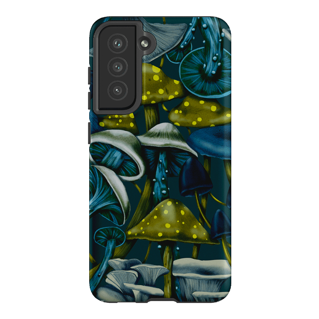 Shrooms Blue Printed Phone Cases Samsung Galaxy S21 FE / Armoured by Kelly Thompson - The Dairy