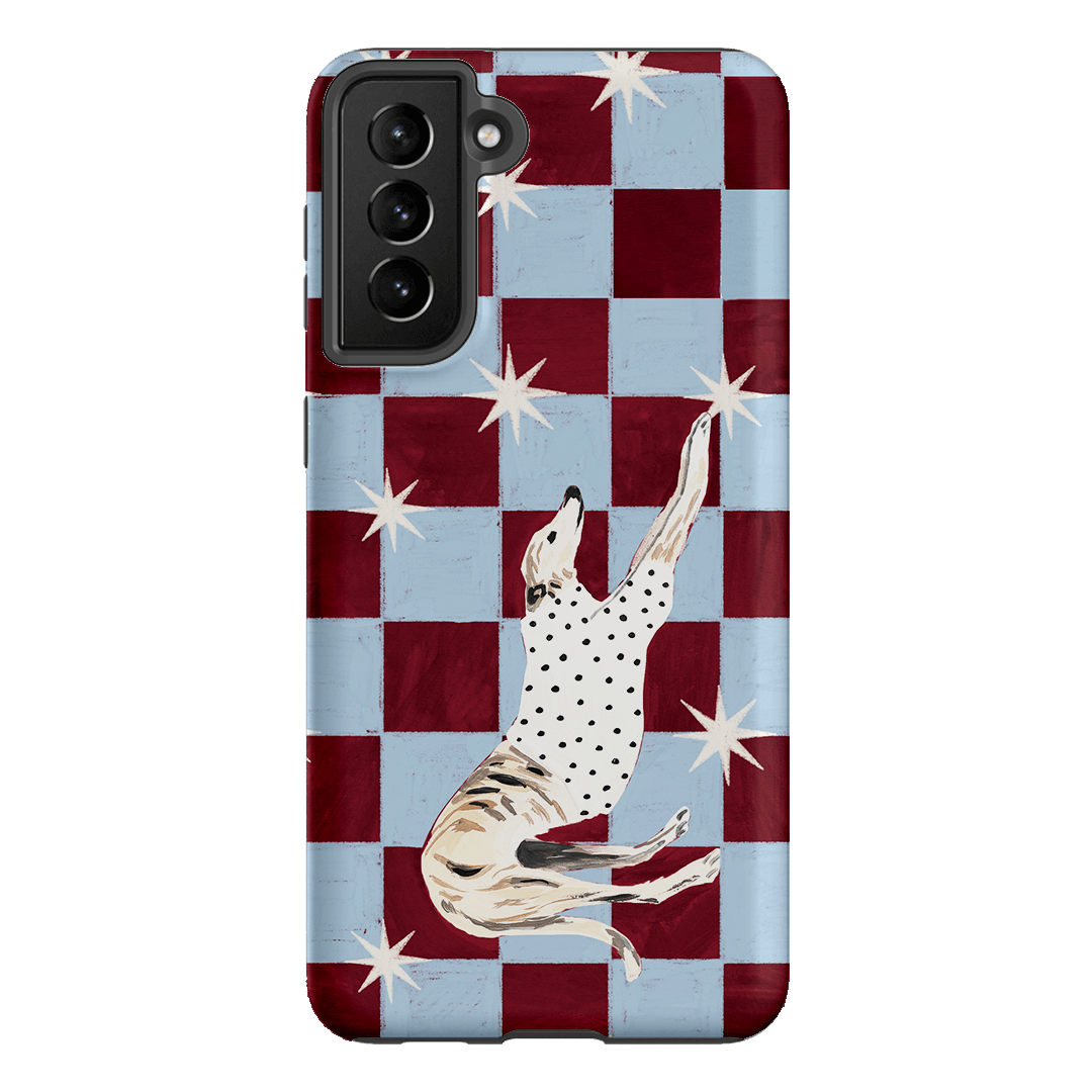 Check Greyhound Blue Printed Phone Cases Samsung Galaxy S21 Plus / Armoured by Lisa Hu - The Dairy