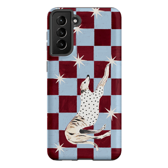 Check Greyhound Blue Printed Phone Cases Samsung Galaxy S21 Plus / Armoured by Lisa Hu - The Dairy