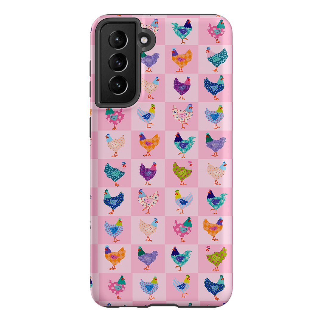 Checkered Chickens Printed Phone Cases Samsung Galaxy S21 Plus / Armoured by Kayla Henley - The Dairy