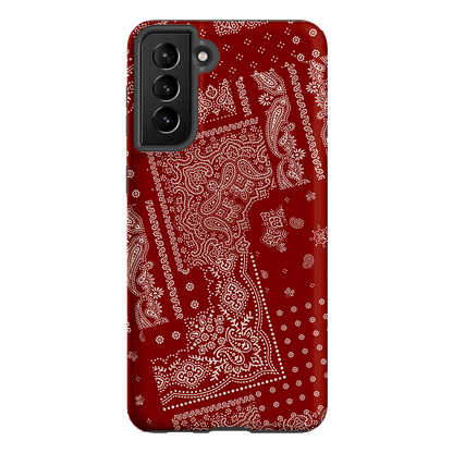 Paisley Crimson Printed Phone Cases Samsung Galaxy S21 Plus / Armoured by The Dairy - The Dairy