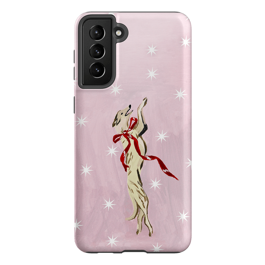 Pink Bow Hound Printed Phone Cases Samsung Galaxy S21 Plus / Armoured by Lisa Hu - The Dairy