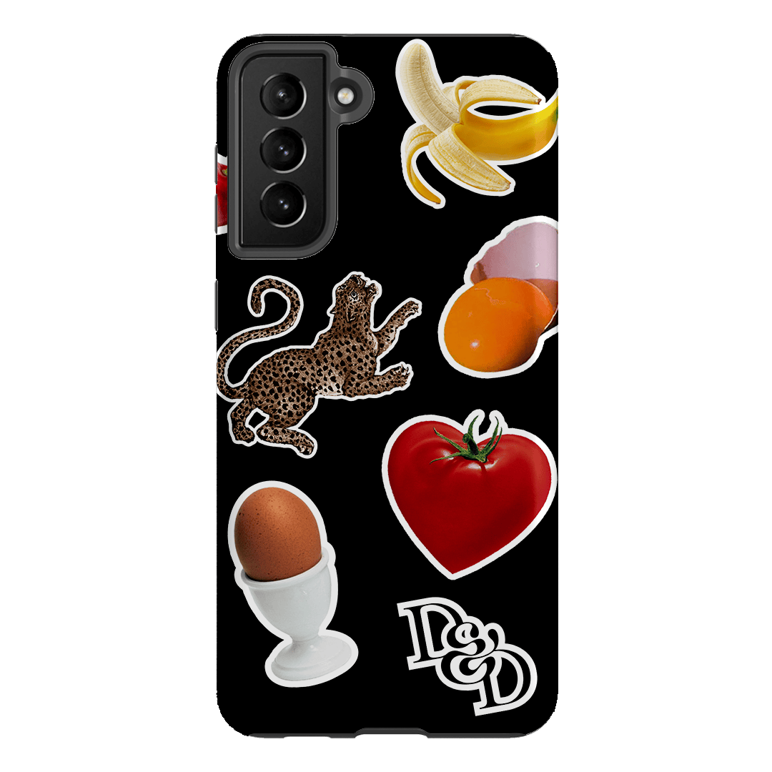 Sunday Stickers Black Printed Phone Cases Samsung Galaxy S21 Plus / Armoured by Desmond & Dempsey - The Dairy