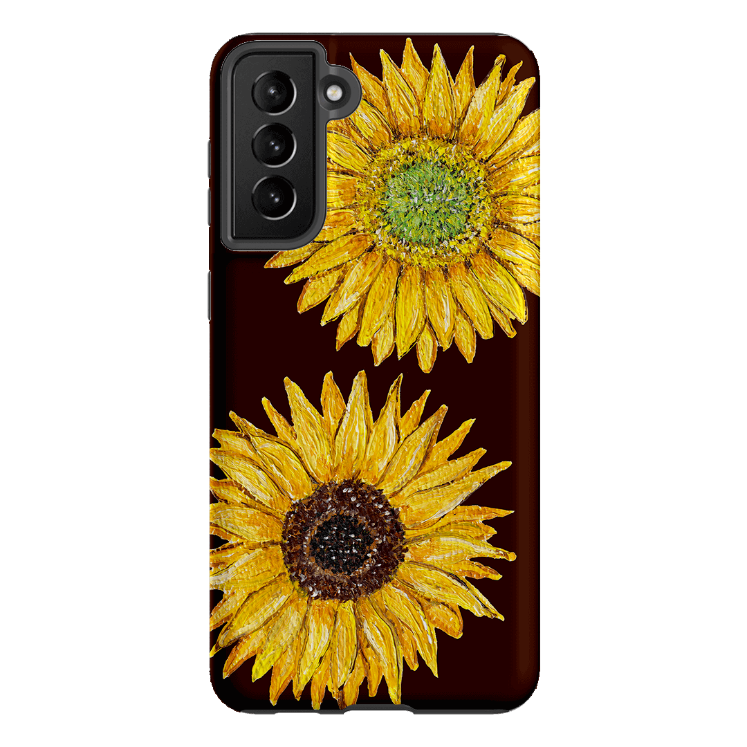 Sunflower Brown Printed Phone Cases Samsung Galaxy S21 Plus / Armoured by BG. Studio - The Dairy