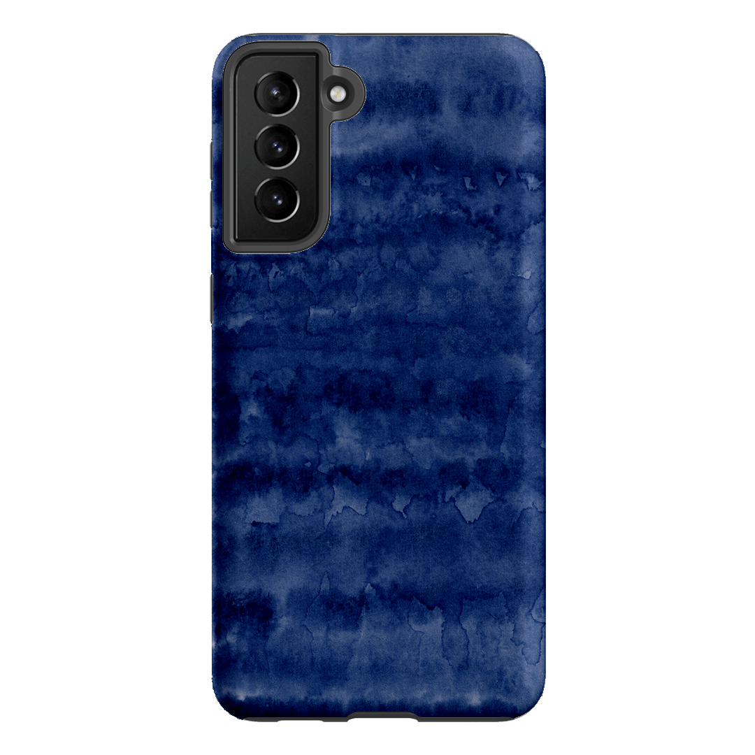 Watercolour Stripes Navy Printed Phone Cases Samsung Galaxy S21 Plus / Armoured by The Dairy - The Dairy
