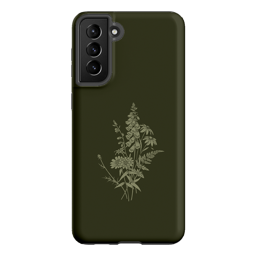 Wildflowers Olive Printed Phone Cases Samsung Galaxy S21 Plus / Armoured by Typoflora - The Dairy