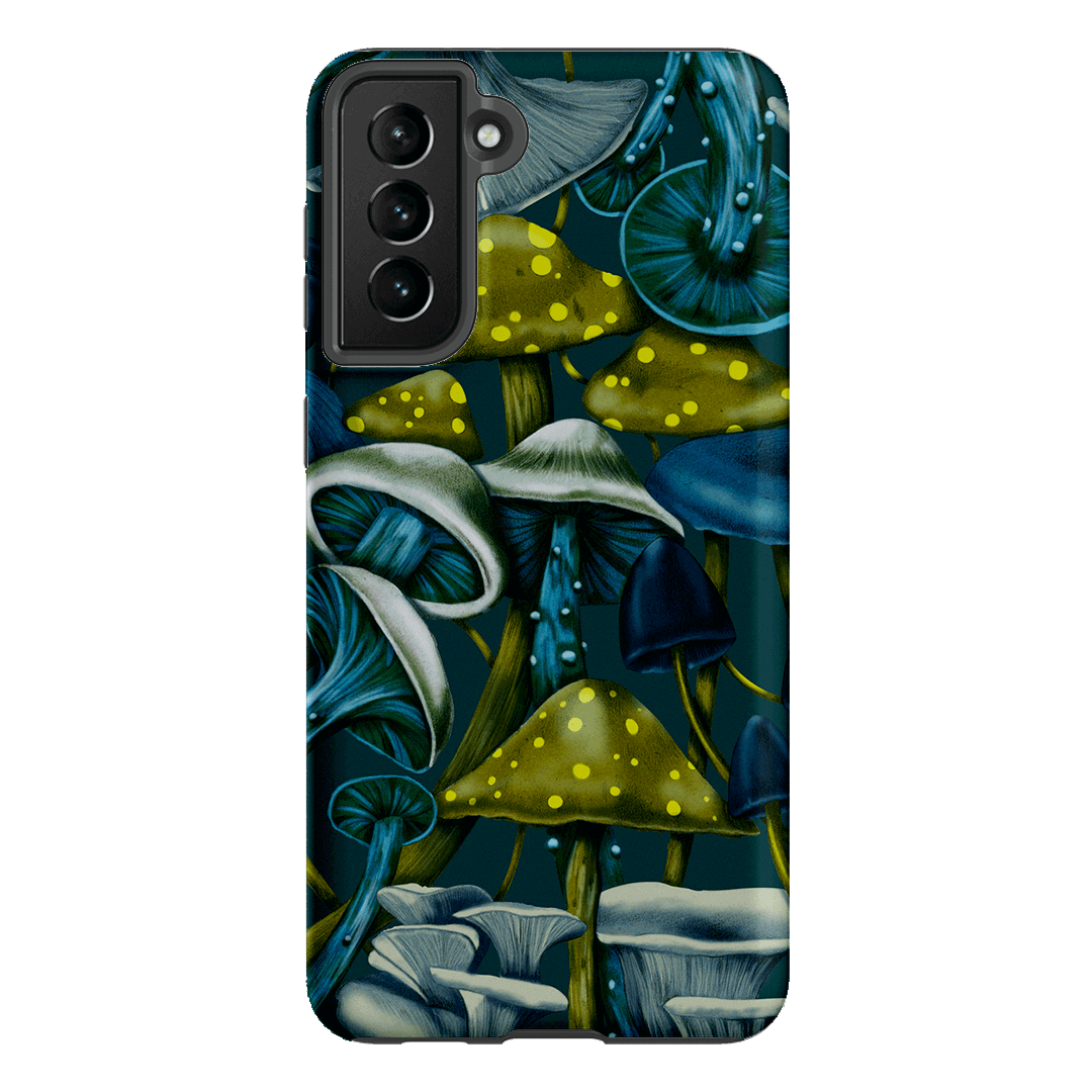 Shrooms Blue Printed Phone Cases Samsung Galaxy S21 Plus / Armoured by Kelly Thompson - The Dairy