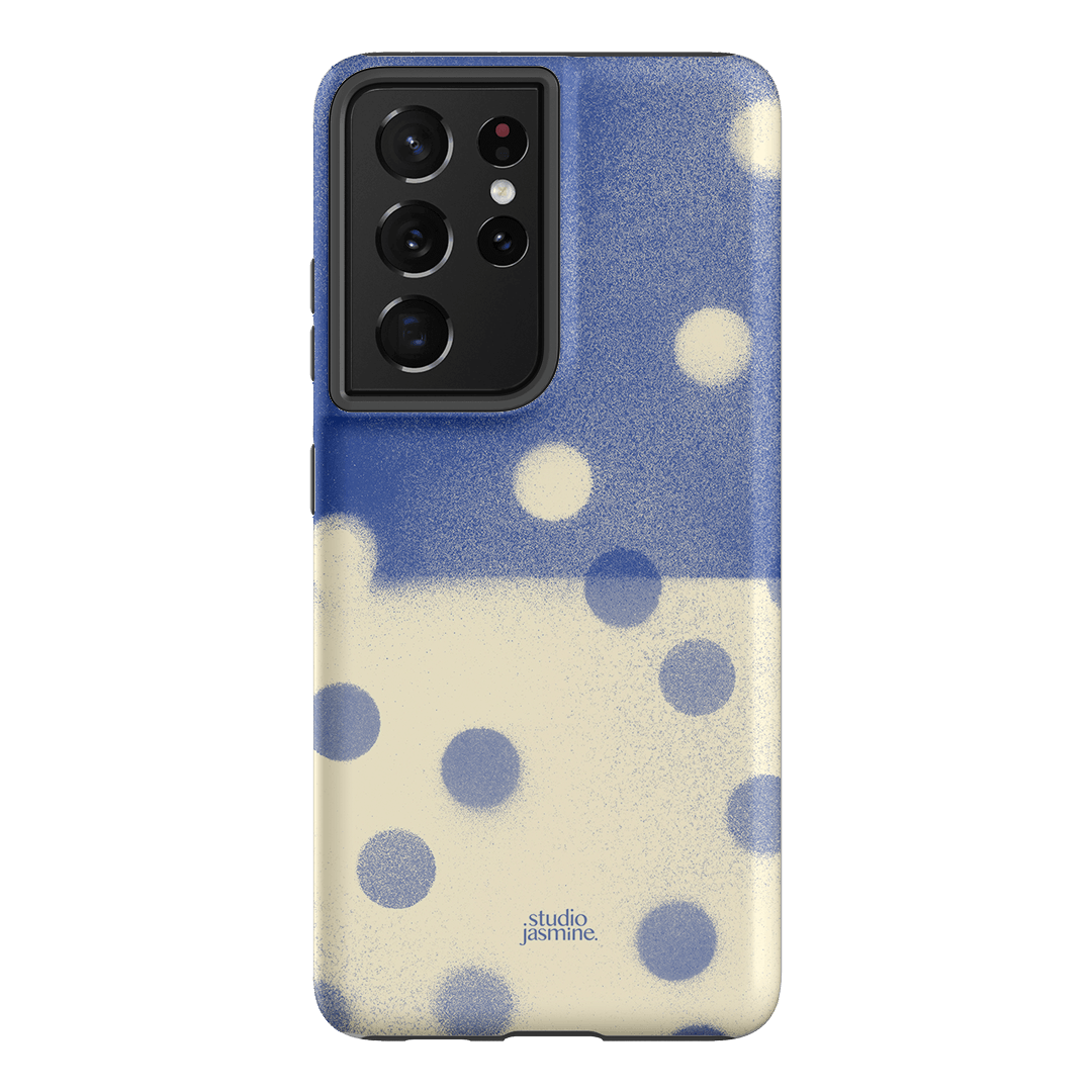 Bleu Polka Dot Printed Phone Cases Samsung Galaxy S21 Ultra / Armoured by Jasmine Dowling - The Dairy