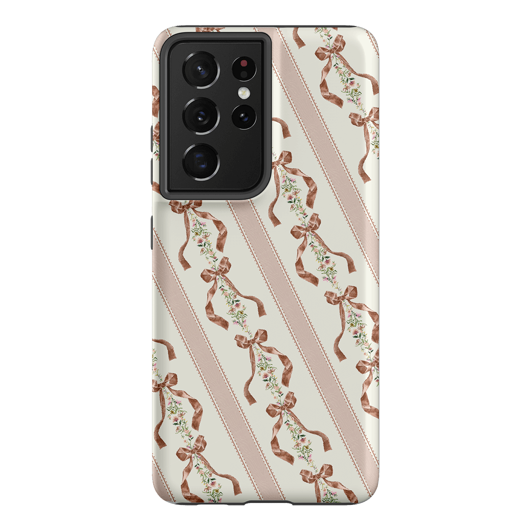 Bow Stripe Printed Phone Cases Samsung Galaxy S21 Ultra / Armoured by Veronica Tucker - The Dairy