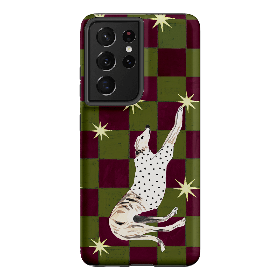 Check Greyhound Green Printed Phone Cases Samsung Galaxy S21 Ultra / Armoured by Lisa Hu - The Dairy