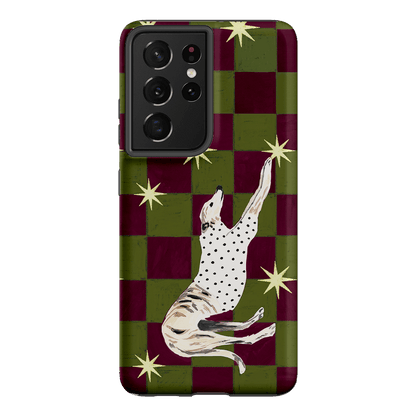Check Greyhound Green Printed Phone Cases Samsung Galaxy S21 Ultra / Armoured by Lisa Hu - The Dairy