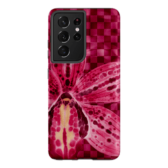 Check Orchid Printed Phone Cases Samsung Galaxy S21 Ultra / Armoured by Sally Hungerford - The Dairy
