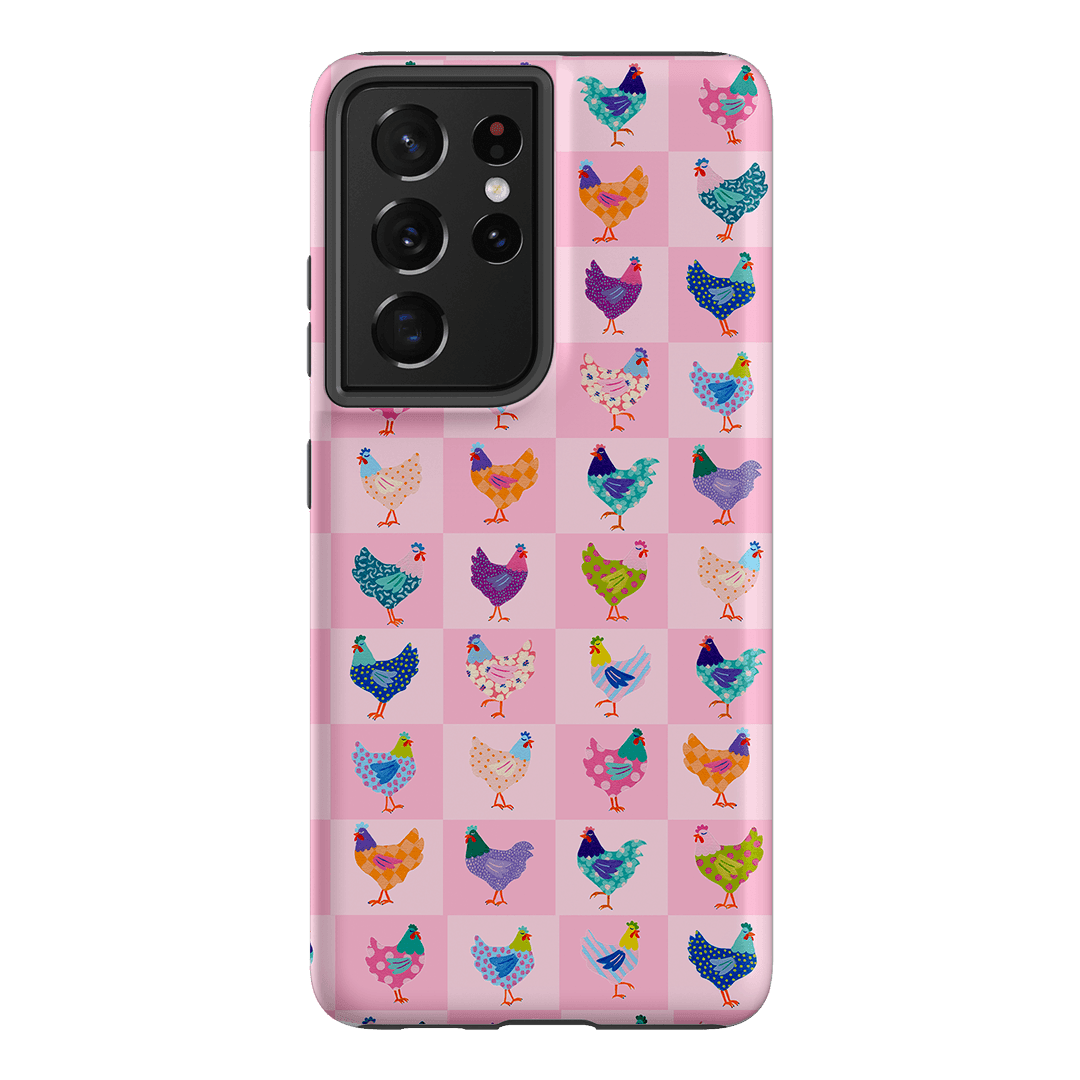 Checkered Chickens Printed Phone Cases Samsung Galaxy S21 Ultra / Armoured by Kayla Henley - The Dairy