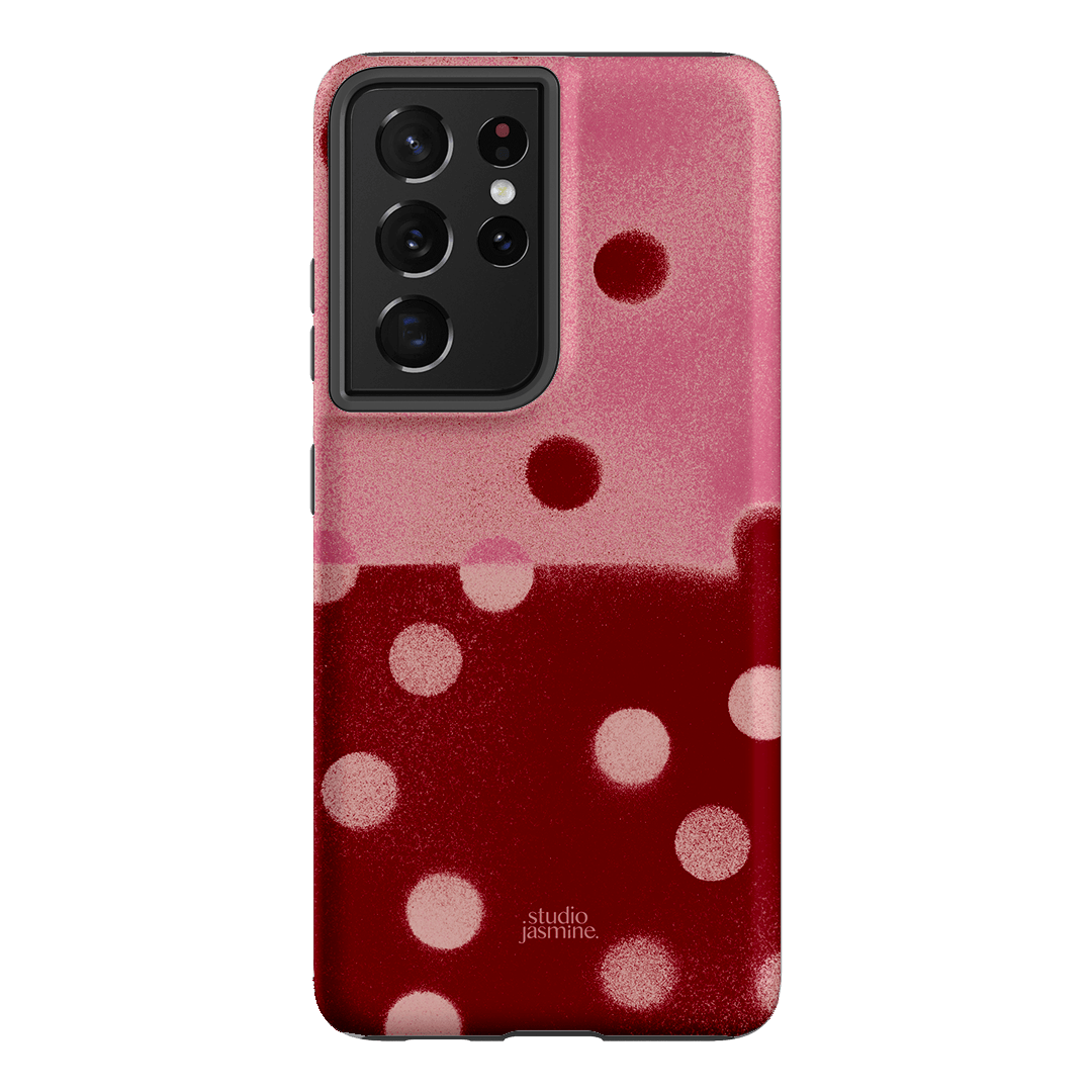 Cherry Polka Dot Printed Phone Cases Samsung Galaxy S21 Ultra / Armoured by Jasmine Dowling - The Dairy