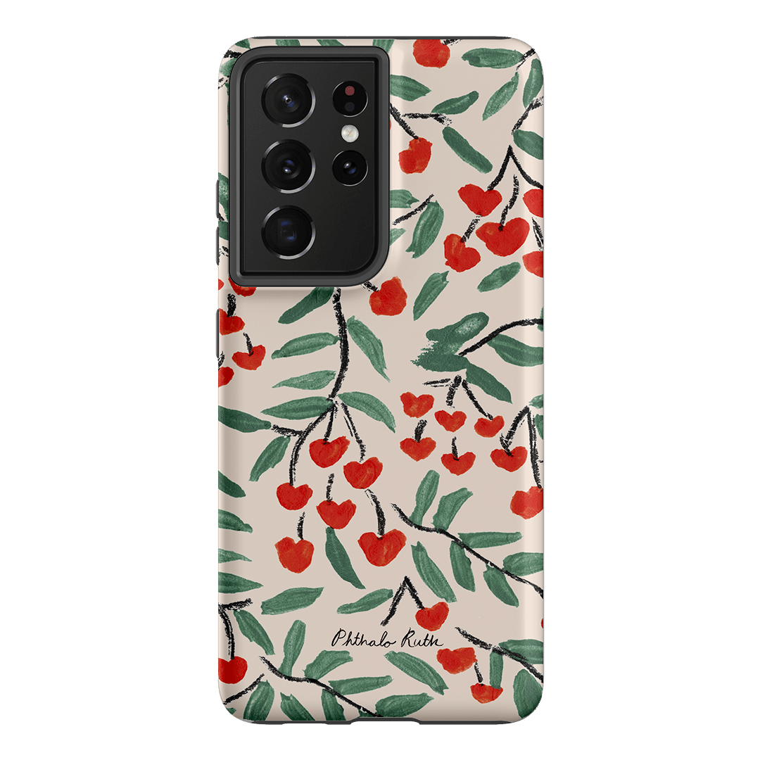 Cherry Love Printed Phone Cases Samsung Galaxy S21 Ultra / Armoured by Phthalo Ruth - The Dairy