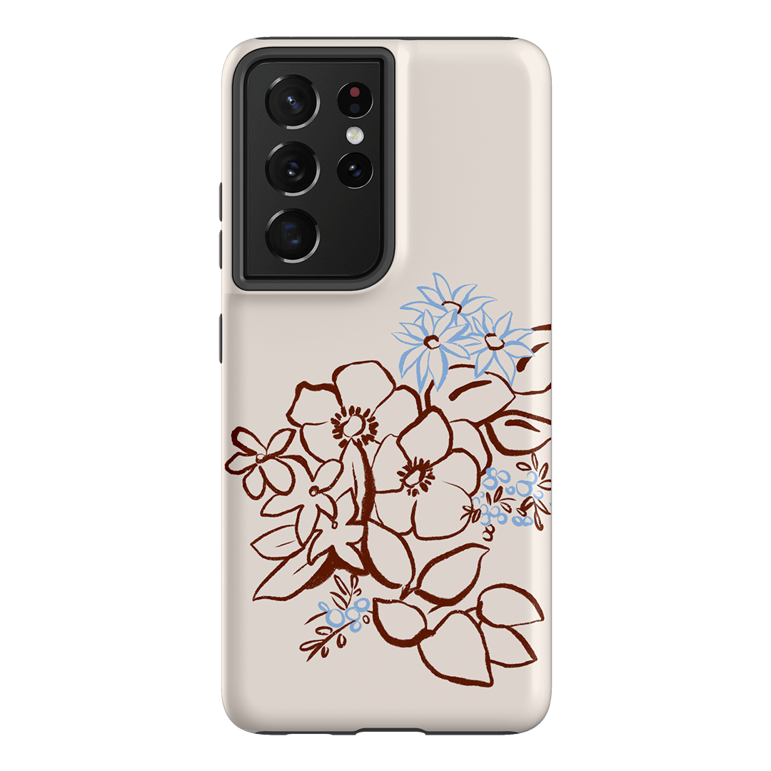 Cream Posy Printed Phone Cases Samsung Galaxy S21 Ultra / Armoured by Typoflora - The Dairy