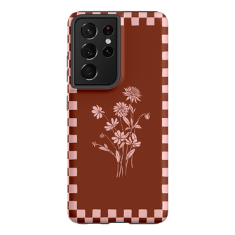 Dahlia Check Printed Phone Cases Samsung Galaxy S21 Ultra / Armoured by Typoflora - The Dairy