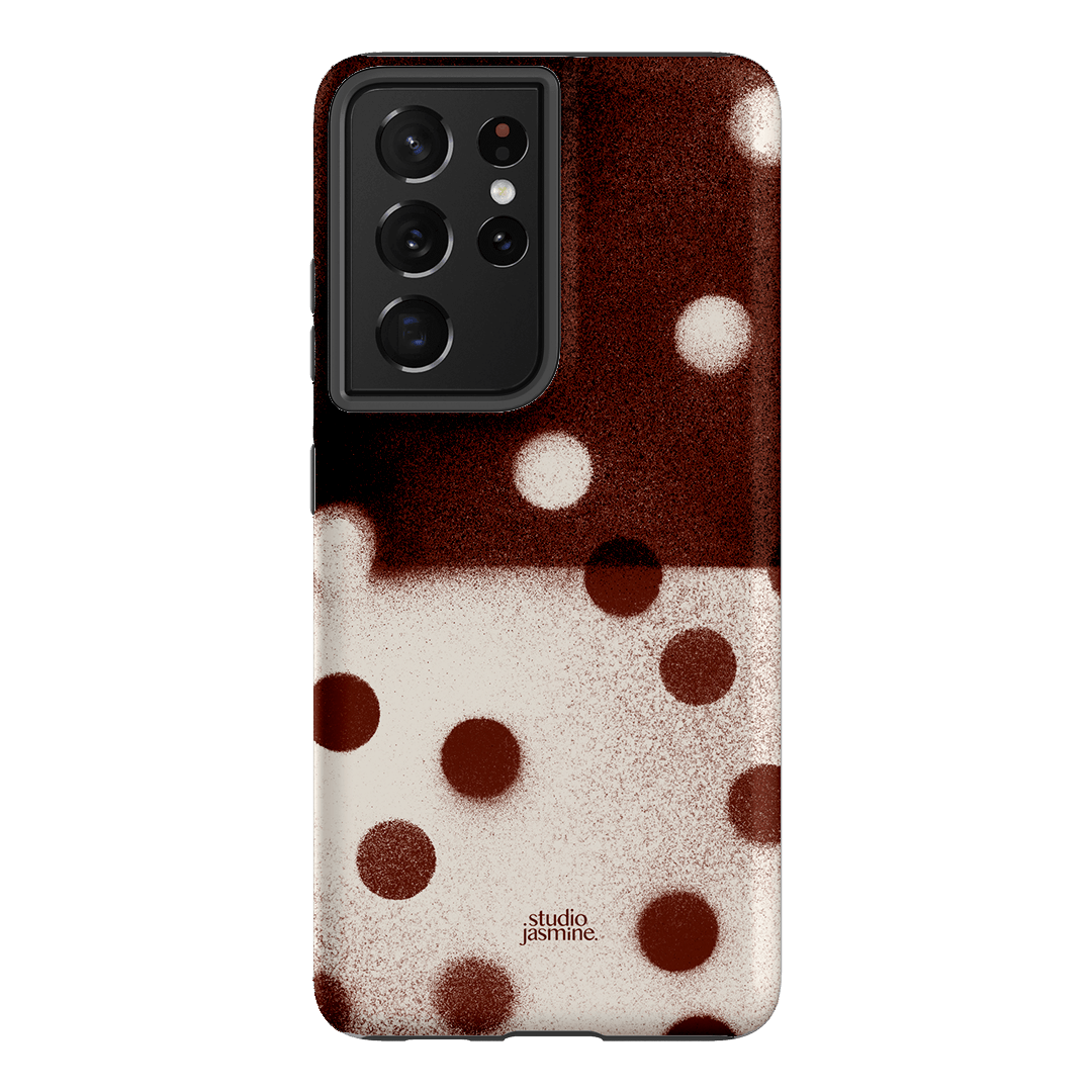 Espresso Polka Dot Printed Phone Cases Samsung Galaxy S21 Ultra / Armoured by Jasmine Dowling - The Dairy
