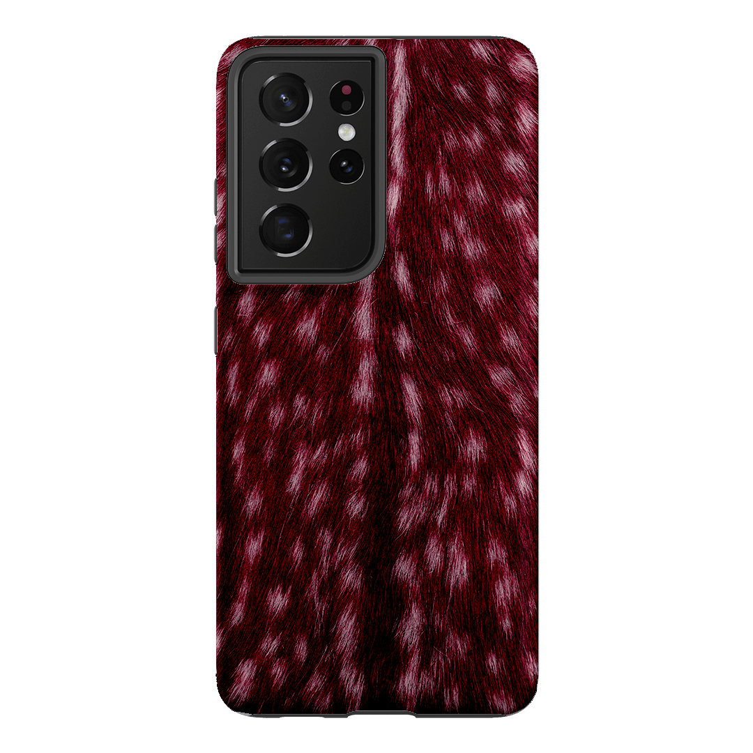 Fawn Burgundy Printed Phone Cases Samsung Galaxy S21 Ultra / Armoured by The Dairy - The Dairy