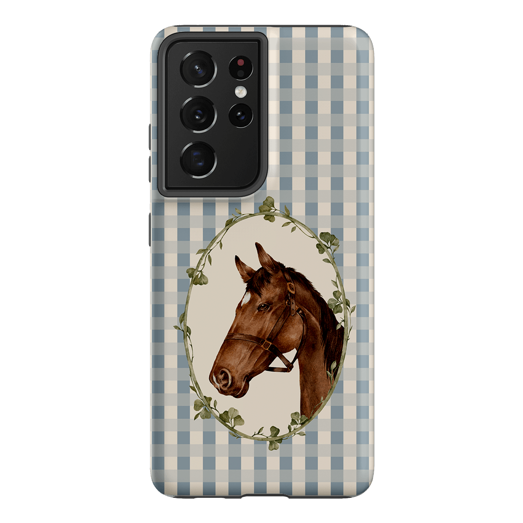 Gingham Horse Printed Phone Cases Samsung Galaxy S21 Ultra / Armoured by Kasiags Art - The Dairy