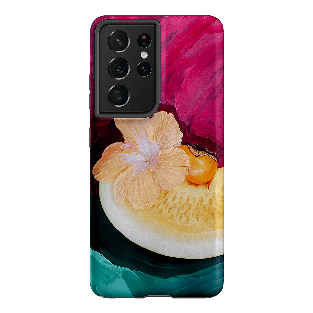 Hibiscus Melon Printed Phone Cases Samsung Galaxy S21 Ultra / Armoured by Nicole Nelius - The Dairy