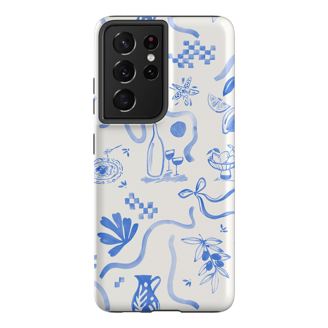 Mediterranean Wave Printed Phone Cases Samsung Galaxy S21 Ultra / Armoured by Charlie Taylor - The Dairy