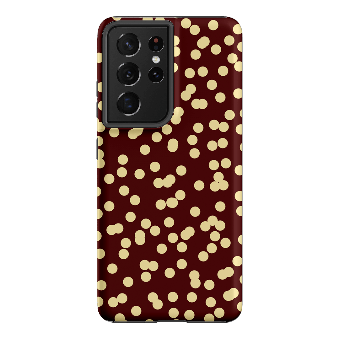 Mini Confetti Burgundy Butter Printed Phone Cases Samsung Galaxy S21 Ultra / Armoured by Veronica Tucker - The Dairy