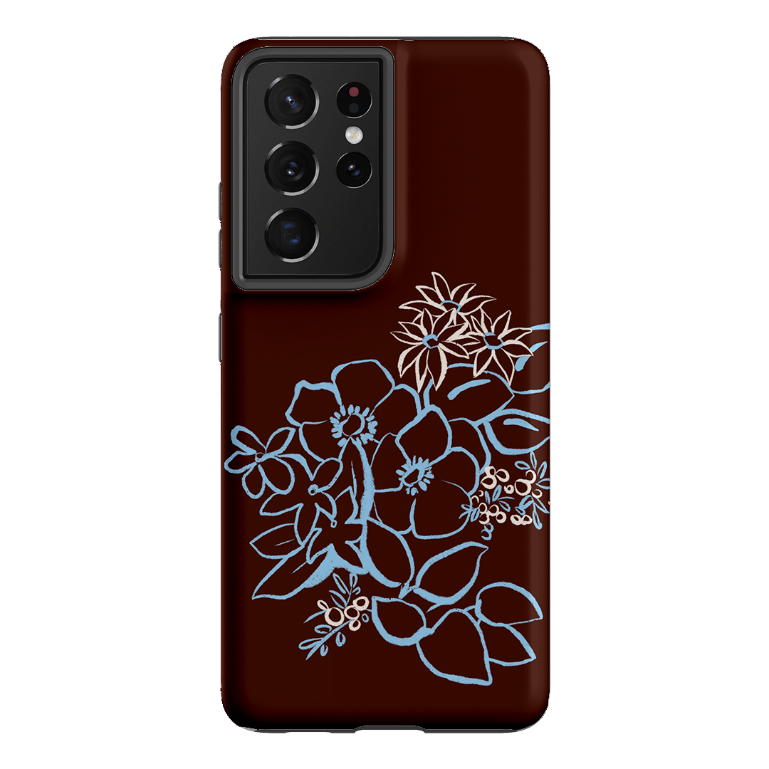 Mocha Posy Printed Phone Cases Samsung Galaxy S21 Ultra / Armoured by Typoflora - The Dairy