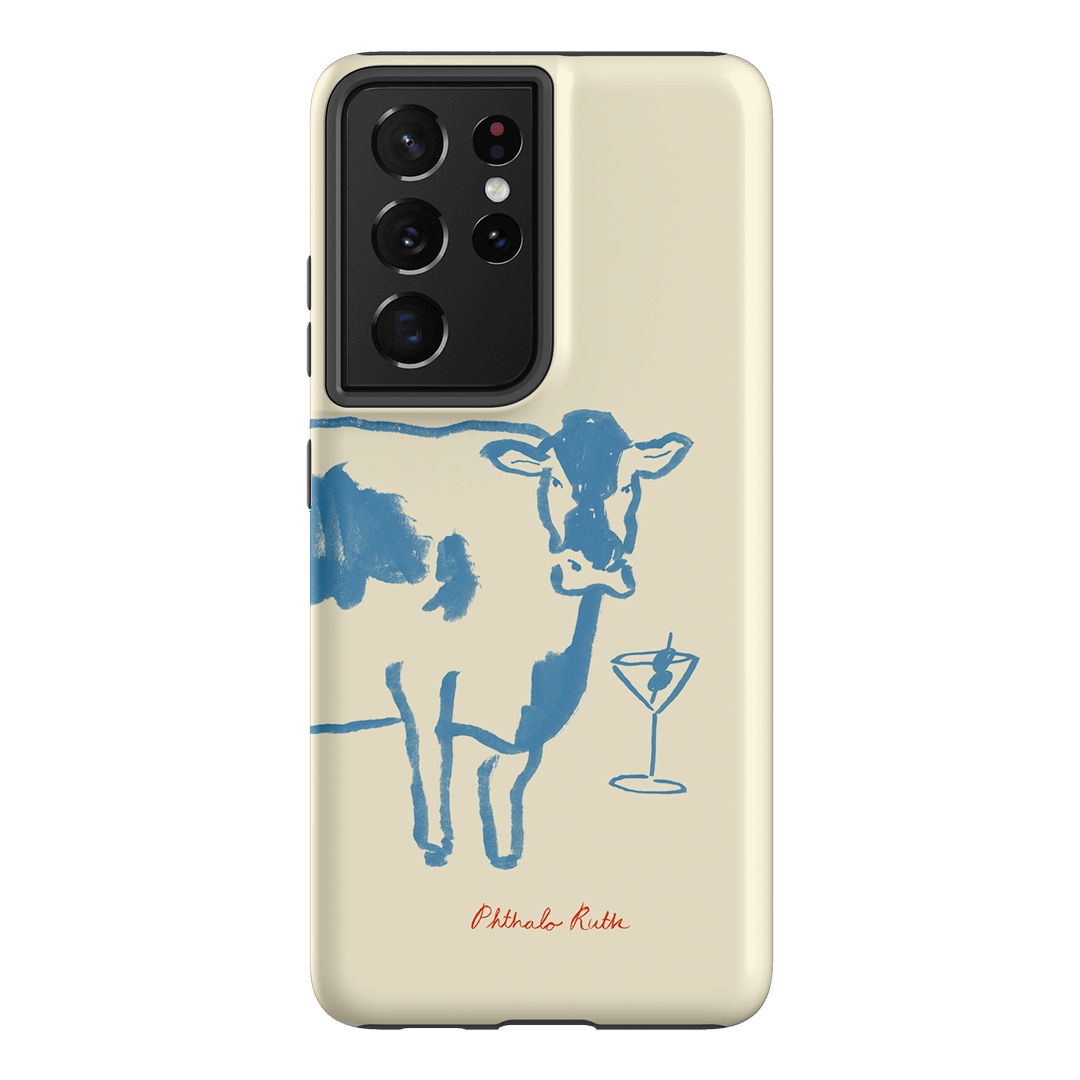 Mootini Blue Printed Phone Cases Samsung Galaxy S21 Ultra / Armoured by Phthalo Ruth - The Dairy