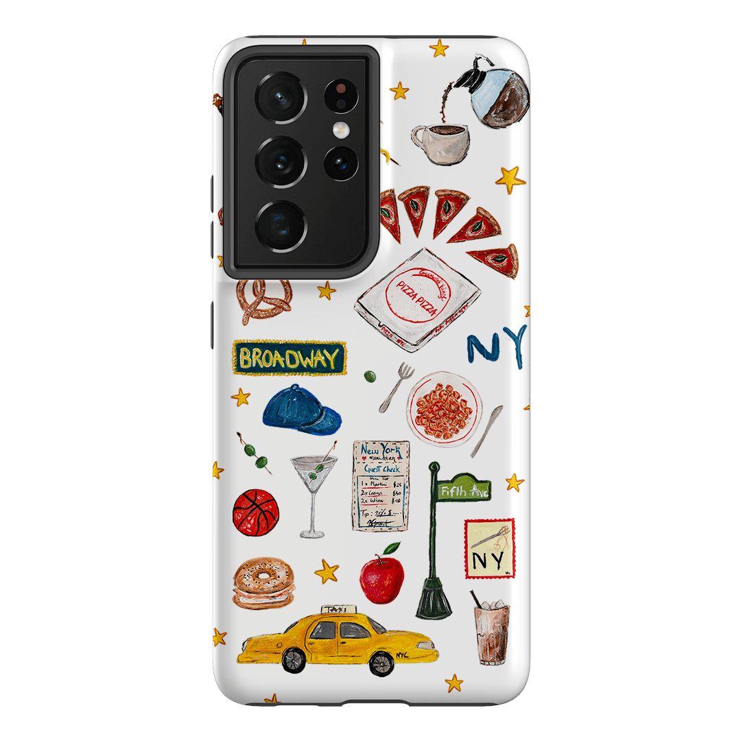 NYC White Printed Phone Cases Samsung Galaxy S21 Ultra / Armoured by BG. Studio - The Dairy