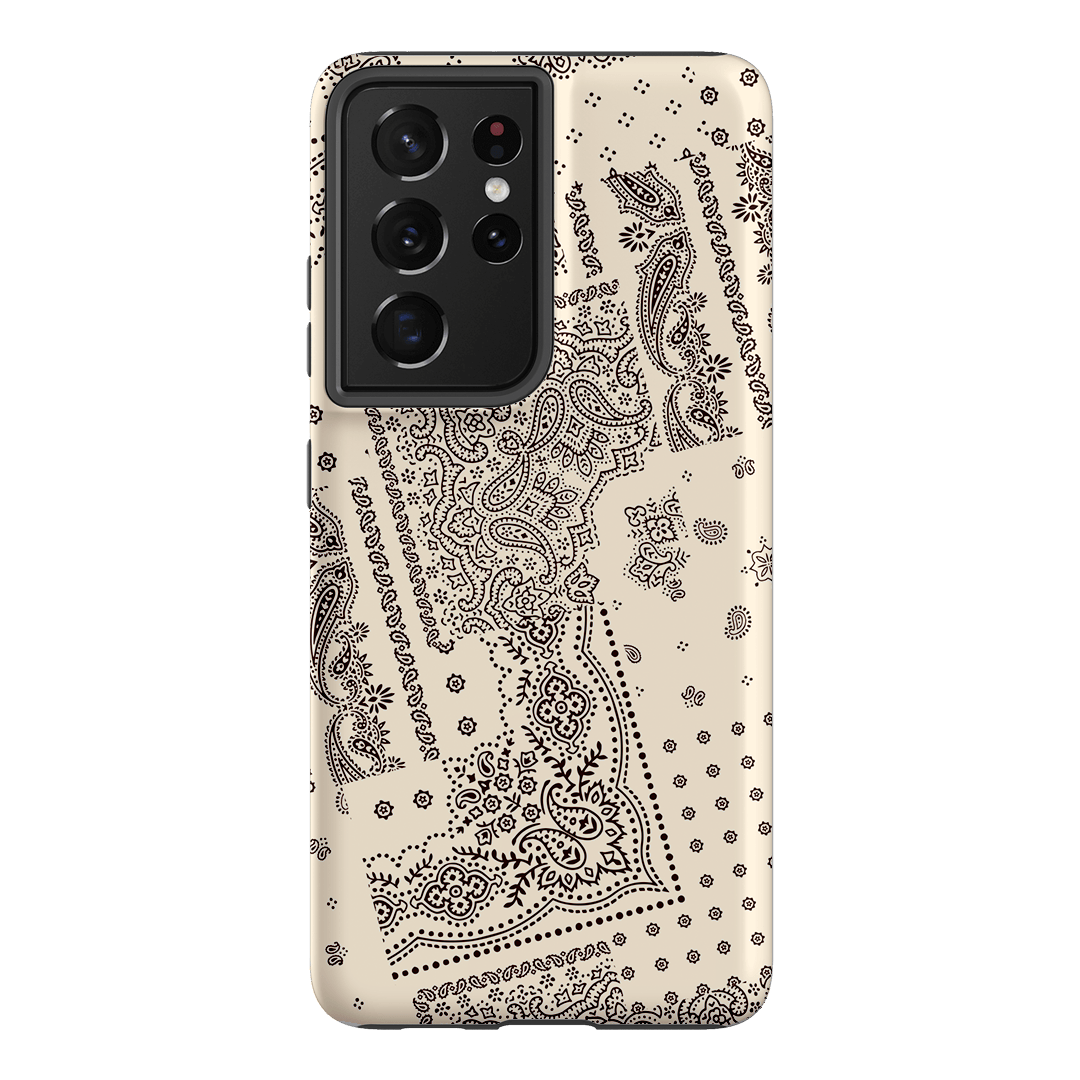 Paisley Ecru Printed Phone Cases Samsung Galaxy S21 Ultra / Armoured by The Dairy - The Dairy