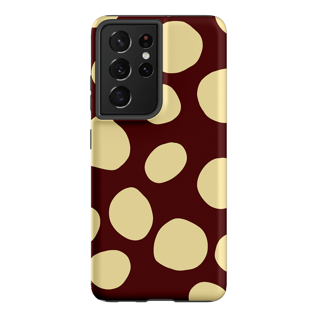 Pebbles Burgundy Butter Printed Phone Cases Samsung Galaxy S21 Ultra / Armoured by Veronica Tucker - The Dairy