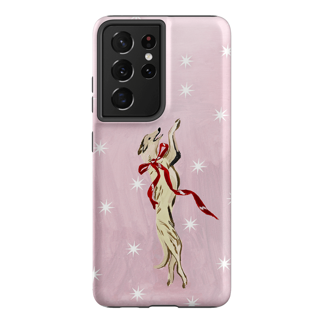 Pink Bow Hound Printed Phone Cases Samsung Galaxy S21 Ultra / Armoured by Lisa Hu - The Dairy