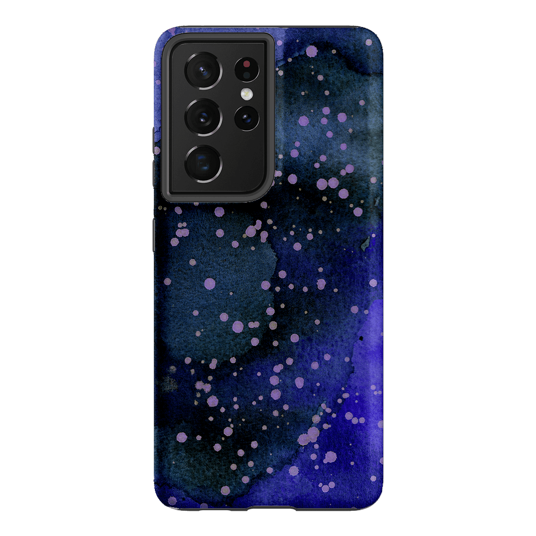 Spotty Navy Printed Phone Cases Samsung Galaxy S21 Ultra / Armoured by The Dairy - The Dairy